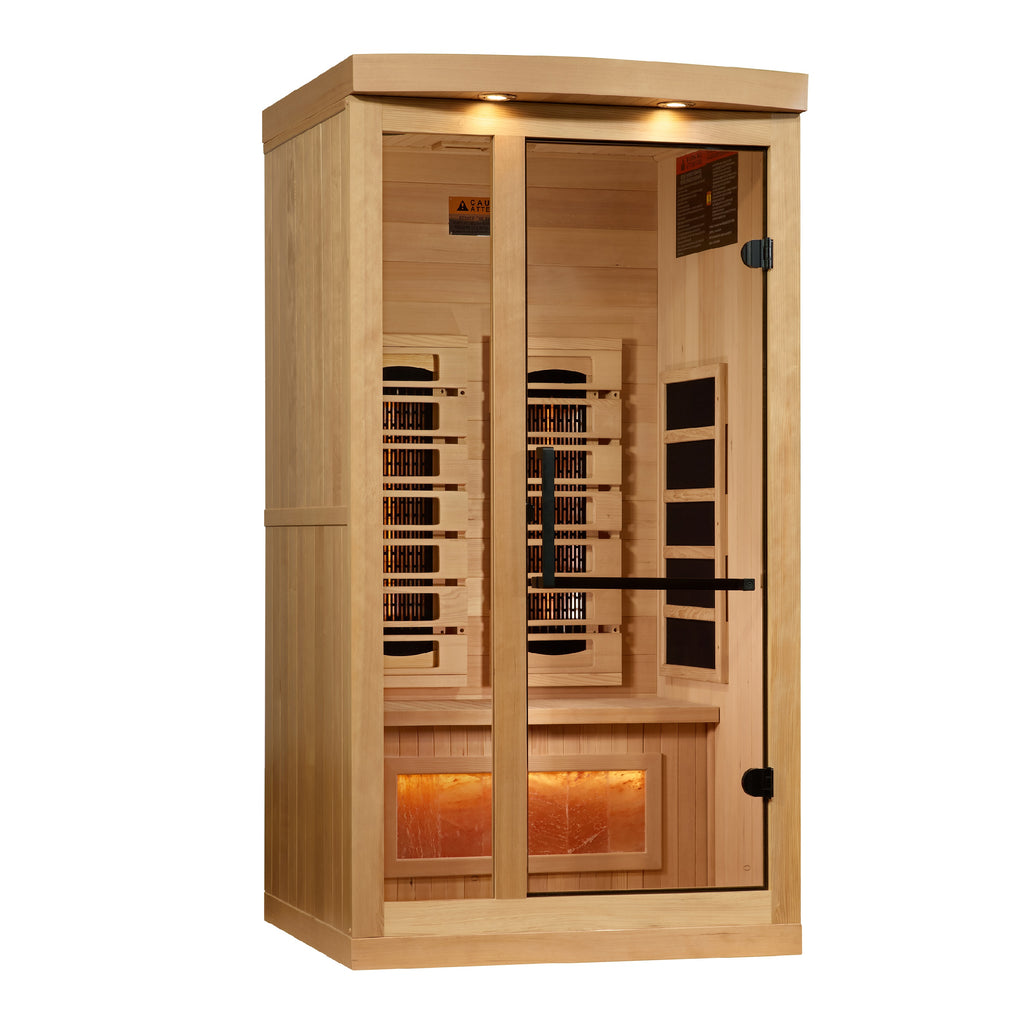 Golden Designs Salt, Full-Spectrum 1-2 Person Near-Zero EMF FAR Infrared Sauna