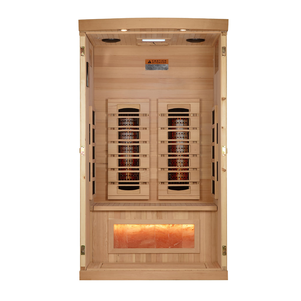 Golden Designs Salt, Full-Spectrum 1-2 Person Near-Zero EMF FAR Infrared Sauna