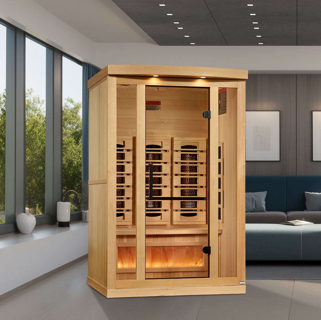 Golden Designs Salt, Full-Spectrum 2-Person Near-Zero EMF FAR Infrared Sauna