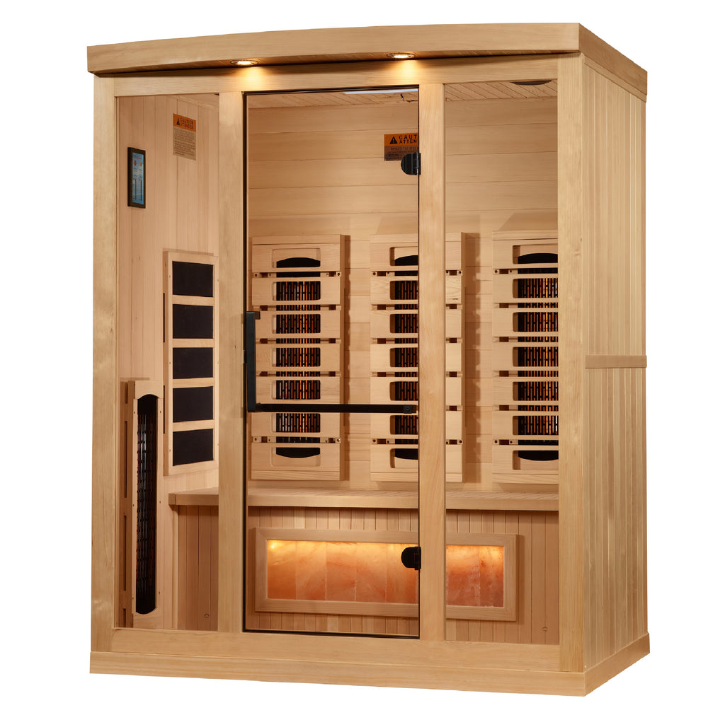 Golden Designs Salt, Full-Spectrum 3-Person Near-Zero EMF FAR Infrared Sauna
