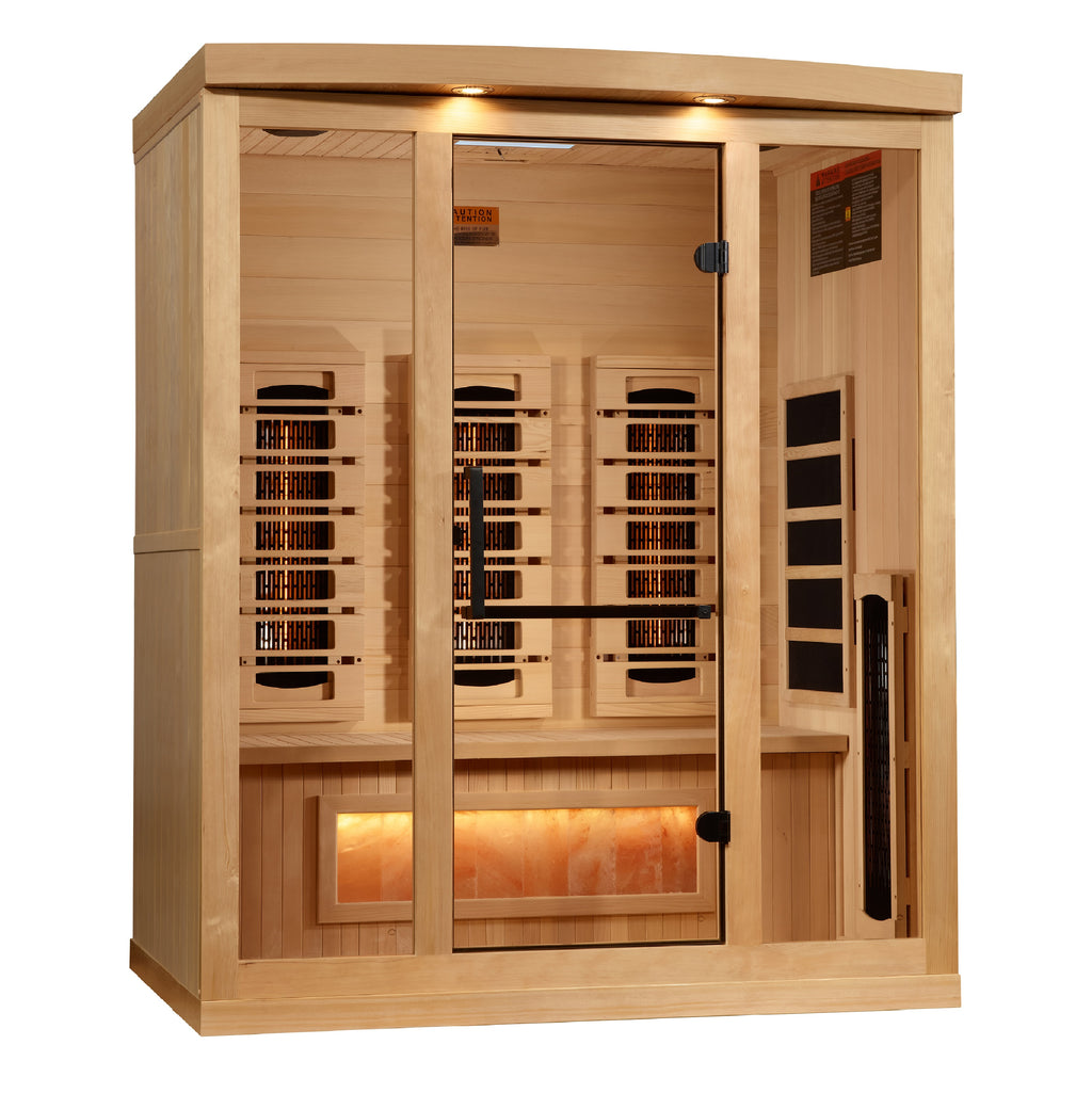 Golden Designs Salt, Full-Spectrum 3-Person Near-Zero EMF FAR Infrared Sauna