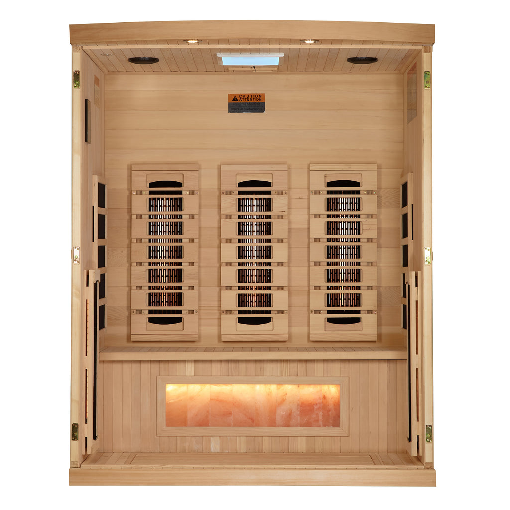 Golden Designs Salt, Full-Spectrum 3-Person Near-Zero EMF FAR Infrared Sauna