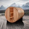 Golden Designs "Klosters" 6-Person Barrel Traditional Steam Sauna — Pacific Cedar