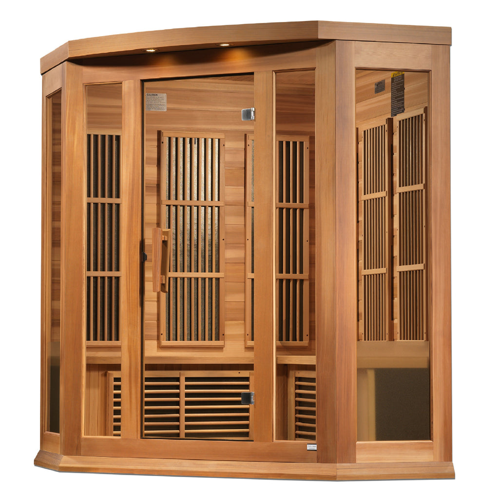 Maxxus "Avignon" 3 Person Corner Near Zero EMF FAR IR Sauna (MX-K356-01-ZF CED)