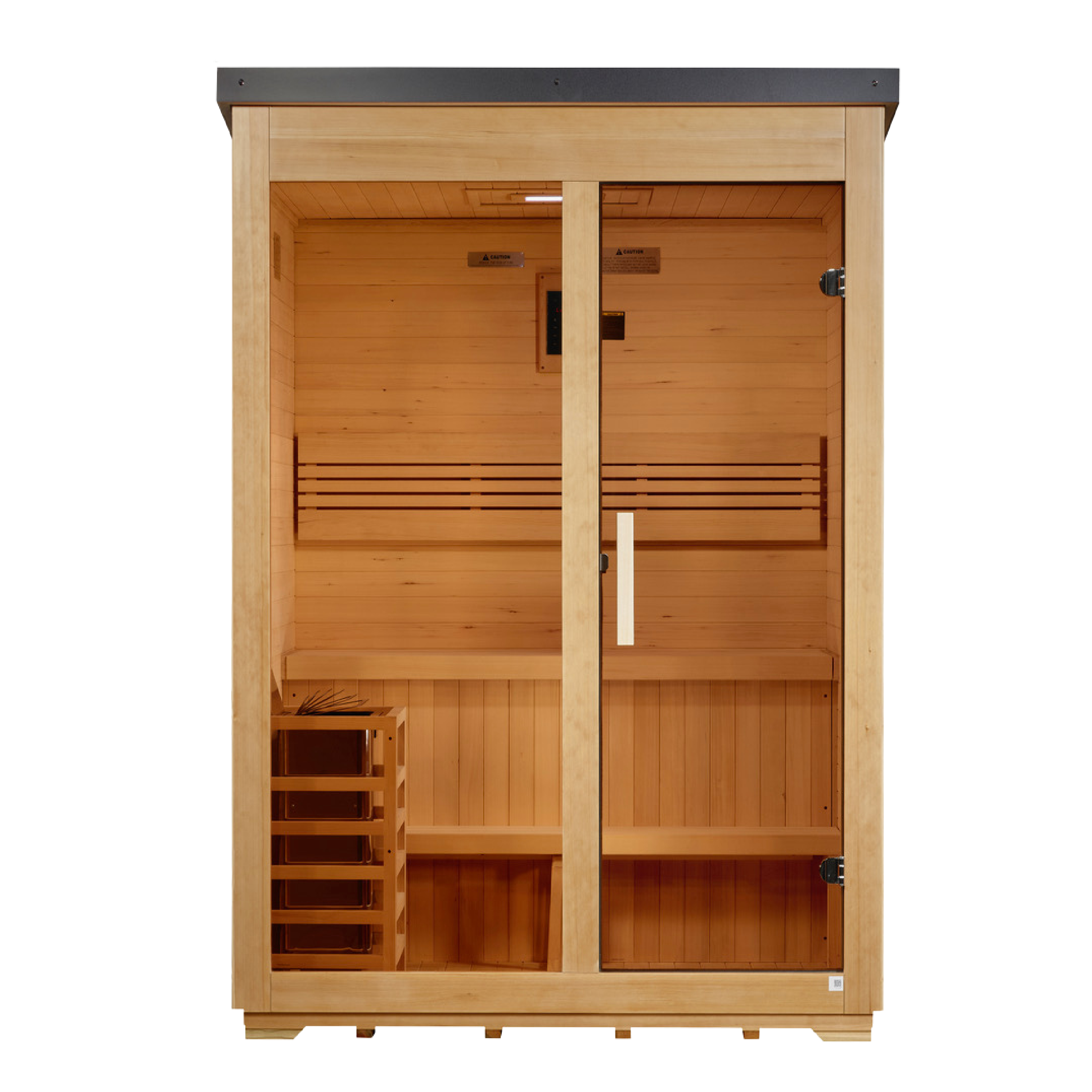 Golden Designs Arlberg 3-Person Outdoor Traditional Steam Sauna (Flat Roof)