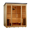 Golden Designs "Vorarlberg" 5-Person Outdoor Traditional Sauna — Flat Roof