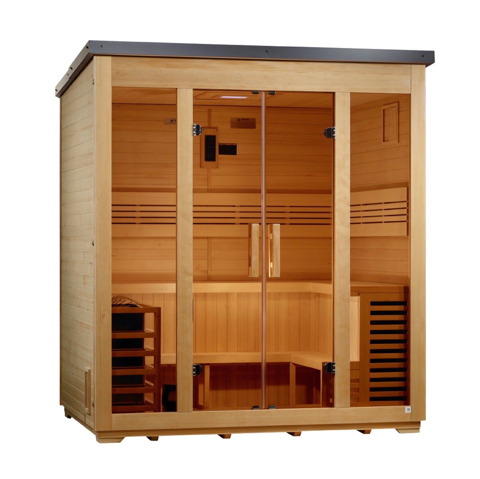 Golden Designs "Vorarlberg" 5-Person Outdoor Traditional Sauna — Flat Roof