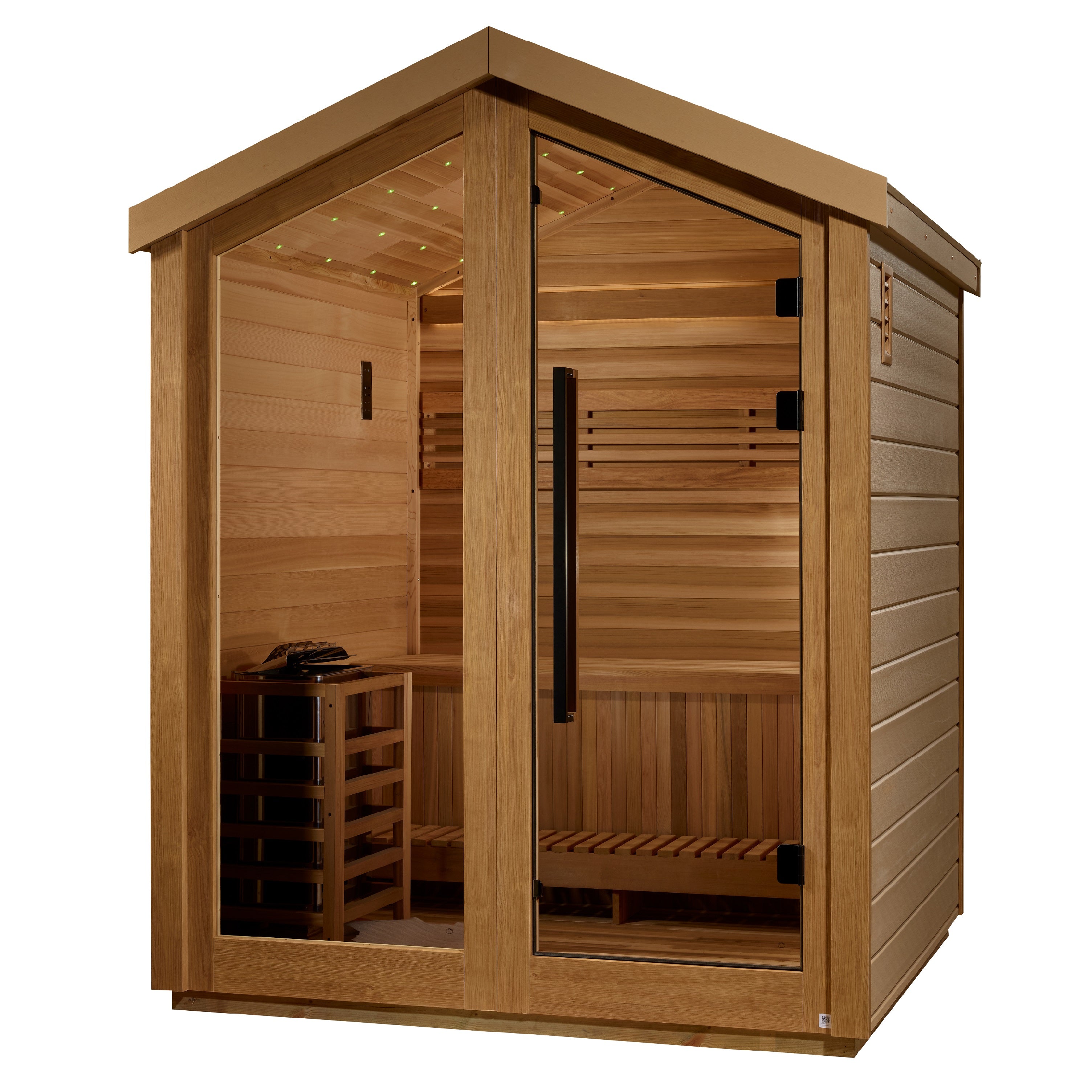 Golden Designs Savonlinna 3-Person Outdoor Traditional Sauna (Vanilla Crème)