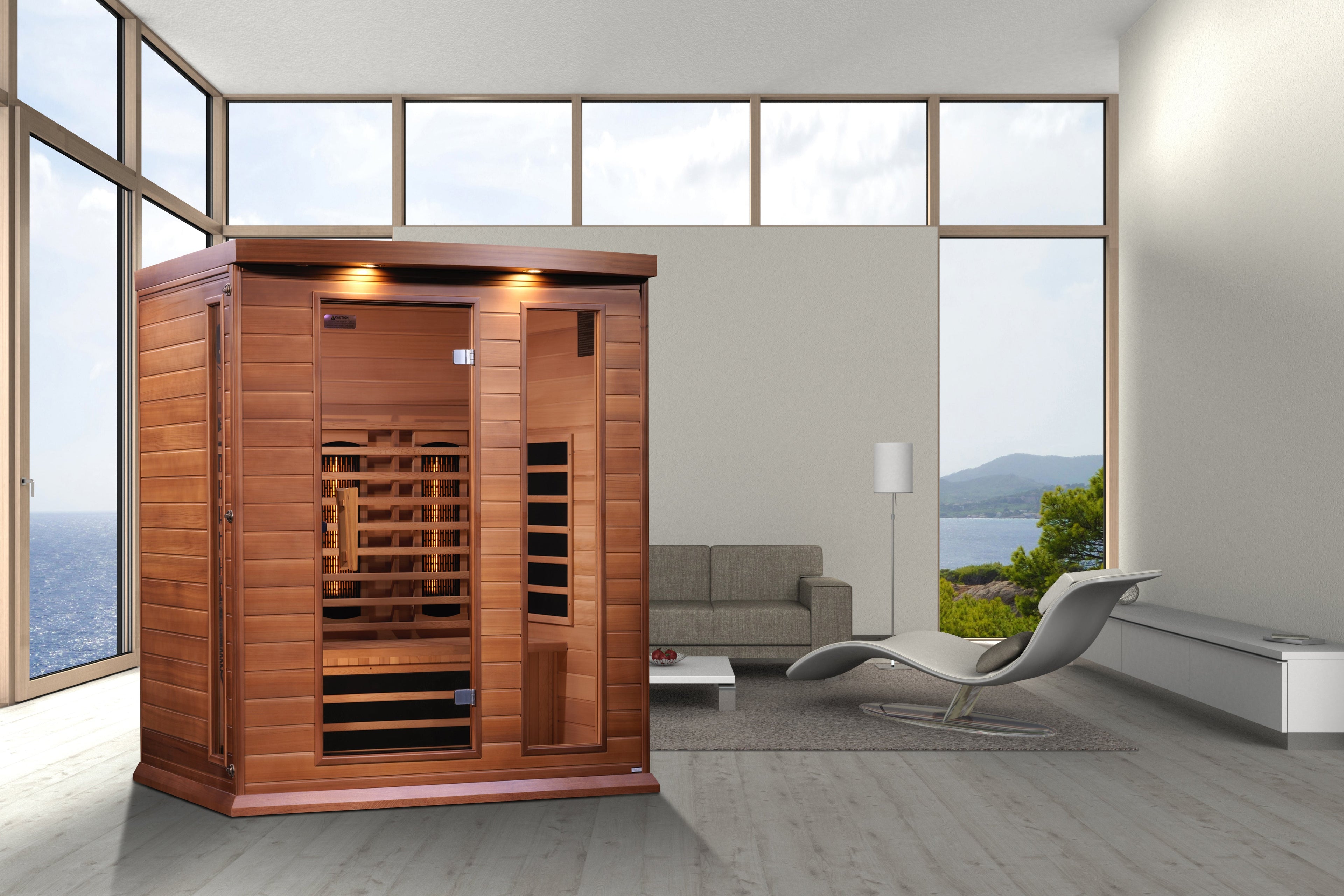 Maxxus 3-Person Full Spectrum Near-Zero EMF Infrared Sauna (Canadian Red Cedar)