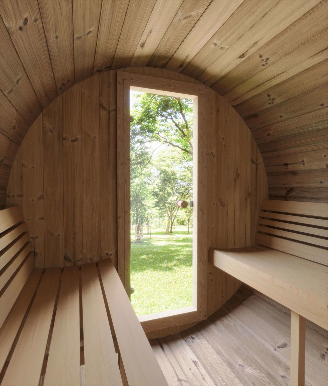 SaunaLife Model E8 Outdoor Barrel Sauna Kit