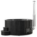SaunaLife Model S6B Soak-Series Home Wood-Burning Hot Tub, Black, Up to 7 Persons