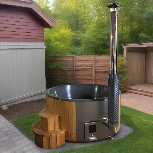 SaunaLife Model S4N Soak-Series Wood-Burning Hot Tub (Natural, Up to 6 Persons)