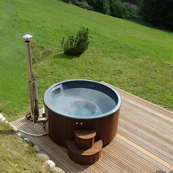 SaunaLife Model S4N Soak-Series Wood-Burning Hot Tub (Natural, Up to 6 Persons)